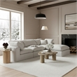 Meridian Furniture Comfy White Linen Textured Fabric 4-Pc. Modular Sectional
