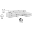 Meridian Furniture Comfy White Linen Textured Fabric 4-Pc. Modular Sectional