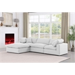 Meridian Furniture Comfy White Linen Textured Fabric 4-Pc. Modular Sectional