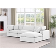 Meridian Furniture Comfy White Linen Textured Fabric 4-Pc. Modular Sectional