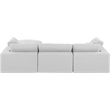 Meridian Furniture Comfy White Linen Textured Fabric 4-Pc. Modular Sectional