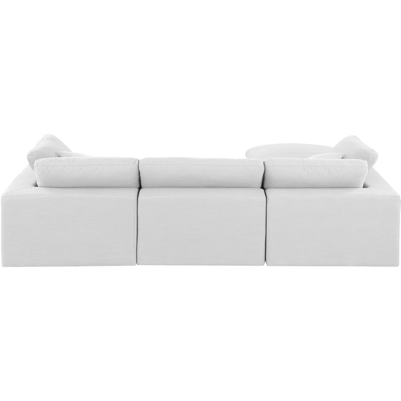 Meridian Furniture Comfy White Linen Textured Fabric 4-Pc. Modular Sectional