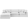 Meridian Furniture Comfy White Linen Textured Fabric 4-Pc. Modular Sectional