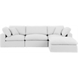 Meridian Furniture Comfy White Linen Textured Fabric 4-Pc. Modular Sectional