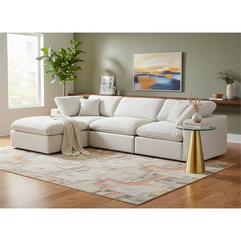 Meridian Furniture Comfy Cream Velvet 4-Pc. Modular Sectional