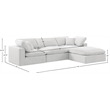 Meridian Furniture Comfy Cream Velvet 4-Pc. Modular Sectional