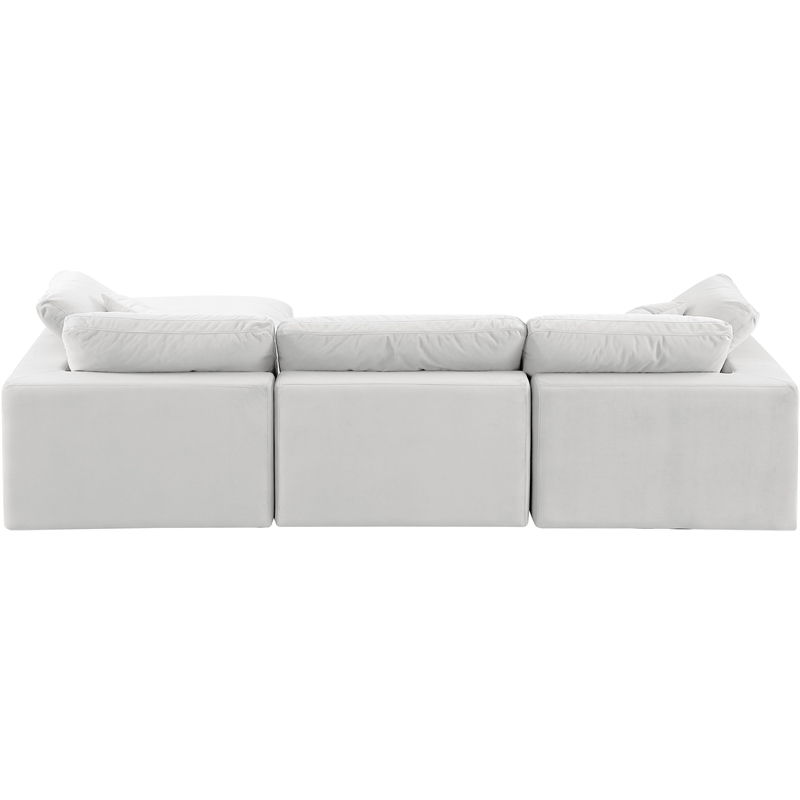Meridian Furniture Comfy Cream Velvet 4-Pc. Modular Sectional