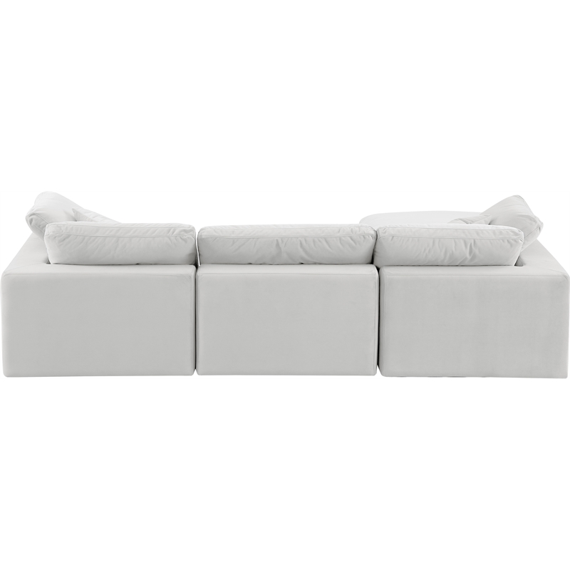 Meridian Furniture Comfy Cream Velvet 4-Pc. Modular Sectional