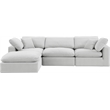 Meridian Furniture Comfy Cream Velvet 4-Pc. Modular Sectional