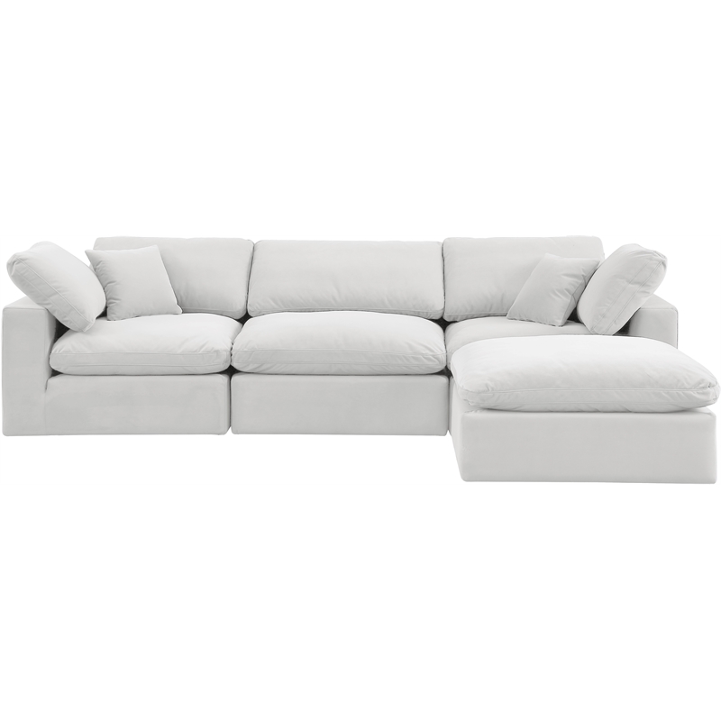 Meridian Furniture Comfy Cream Velvet 4-Pc. Modular Sectional
