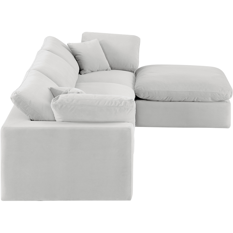 Meridian Furniture Comfy Cream Velvet 4-Pc. Modular Sectional