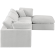 Meridian Furniture Comfy Cream Velvet 4-Pc. Modular Sectional