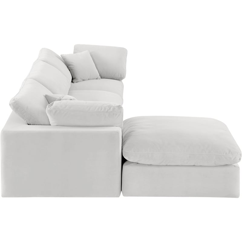 Meridian Furniture Comfy Cream Velvet 4-Pc. Modular Sectional