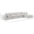 Meridian Furniture Comfy Cream Velvet 5-Pc. Modular Sectional