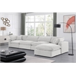 Meridian Furniture Comfy Cream Velvet 5-Pc. Modular Sectional