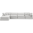Meridian Furniture Comfy Cream Velvet 5-Pc. Modular Sectional