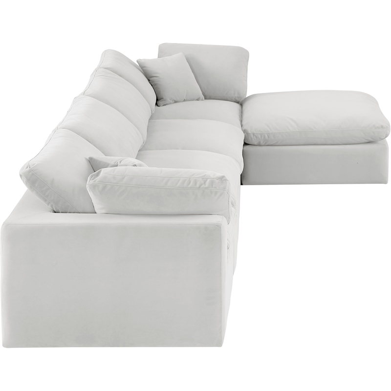 Meridian Furniture Comfy Cream Velvet 5-Pc. Modular Sectional