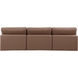 Meridian Furniture Comfy Brown Vegan Leather 3-Pc. Modular Sofa