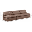 Meridian Furniture Comfy Brown Vegan Leather 3-Pc. Modular Sofa