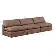 Meridian Furniture Comfy Brown Vegan Leather 3-Pc. Modular Sofa