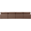 Meridian Furniture Comfy Brown Vegan Leather 4-Pc. Modular Sofa