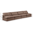 Meridian Furniture Comfy Brown Vegan Leather 4-Pc. Modular Sofa