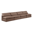 Meridian Furniture Comfy Brown Vegan Leather 4-Pc. Modular Sofa