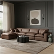 Meridian Furniture Comfy Brown Vegan Leather 5-Pc. Modular Sectional