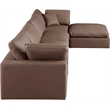 Meridian Furniture Comfy Brown Vegan Leather 5-Pc. Modular Sectional