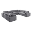 Meridian Furniture Comfy Grey Velvet 8-Pc. Modular Sectional