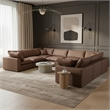 Meridian Furniture Comfy Brown Vegan Leather 8-Pc. Modular Sectional