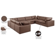 Meridian Furniture Comfy Brown Vegan Leather 8-Pc. Modular Sectional