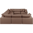 Meridian Furniture Comfy Brown Vegan Leather 8-Pc. Modular Sectional
