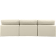 Meridian Furniture Comfy Cream Vegan Leather 3-Pc. Modular Sofa