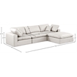 Meridian Furniture Comfy Cream Vegan Leather 4-Pc. Modular Sectional