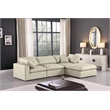 Meridian Furniture Comfy Cream Vegan Leather 4-Pc. Modular Sectional