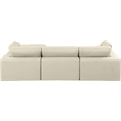 Meridian Furniture Comfy Cream Vegan Leather 4-Pc. Modular Sectional