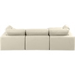 Meridian Furniture Comfy Cream Vegan Leather 4-Pc. Modular Sectional