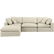 Meridian Furniture Comfy Cream Vegan Leather 4-Pc. Modular Sectional