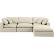 Meridian Furniture Comfy Cream Vegan Leather 4-Pc. Modular Sectional