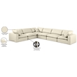 Meridian Furniture Comfy Cream Vegan Leather 6-Pc. Modular Sectional