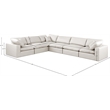 Meridian Furniture Comfy Cream Vegan Leather 6-Pc. Modular Sectional
