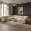 Meridian Furniture Comfy Cream Vegan Leather 7-Pc. Modular Sectional