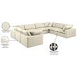 Meridian Furniture Comfy Cream Vegan Leather 8-Pc. Modular Sectional