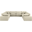 Meridian Furniture Comfy Cream Vegan Leather 8-Pc. Modular Sectional