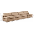 Meridian Furniture Comfy Tan Vegan Leather 4-Pc. Modular Sofa