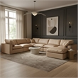 Meridian Furniture Comfy Tan Vegan Leather 7-Pc. Modular Sectional