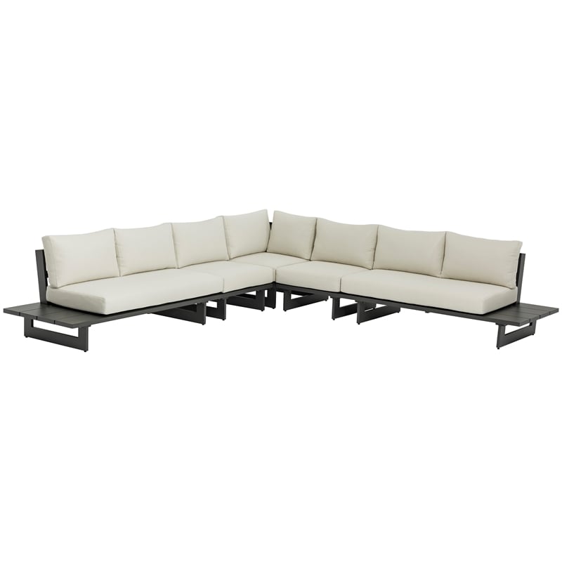 Meridian Furniture Maldives Cream Water Resisting Outdoor Modular Sectional