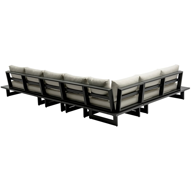 Meridian Furniture Maldives Cream Water Resisting Outdoor Modular Sectional