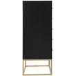 Meridian Furniture Maxine Black Chest with Gold Metal Legs and Handle